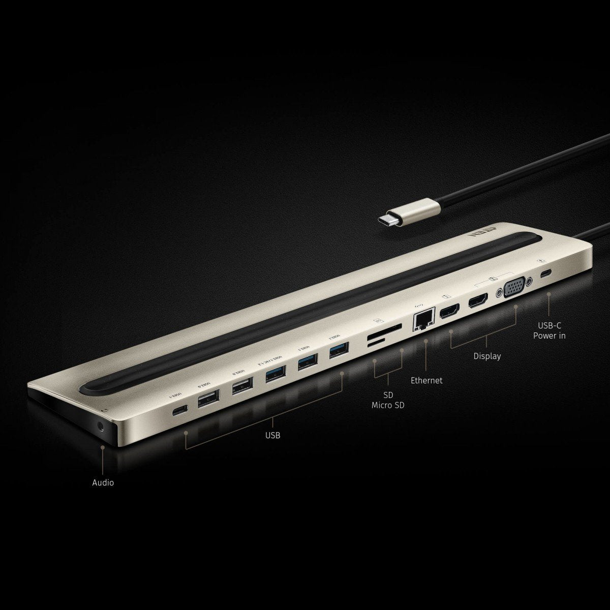 ATEN UH3237 Station multiports USB-C 13 en 1 Double affichage