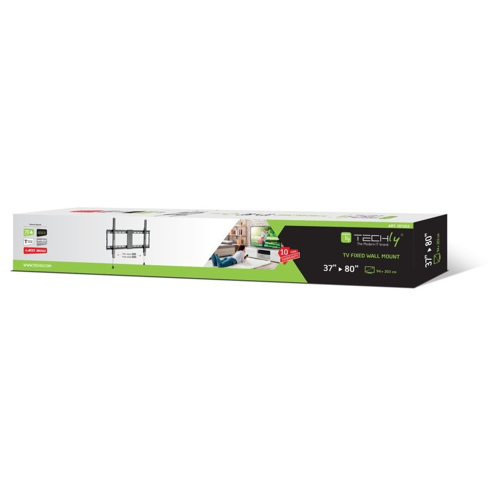 "Techly ICA-PLB 946F Support mural pour TV 37-80"" LED/LCD 70kg slim 29mm"