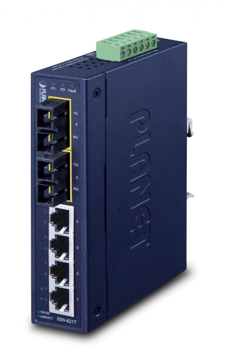 PLANET ISW-621T commutateur réseau Non-géré L2 Fast Ethernet (10/100) Bleu