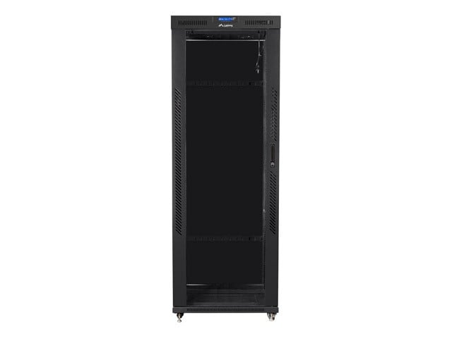 Lanberg FF01-8042-12BL free standing rack 19inch cabinet 42U 800x1000 glass door LCD flat pack black