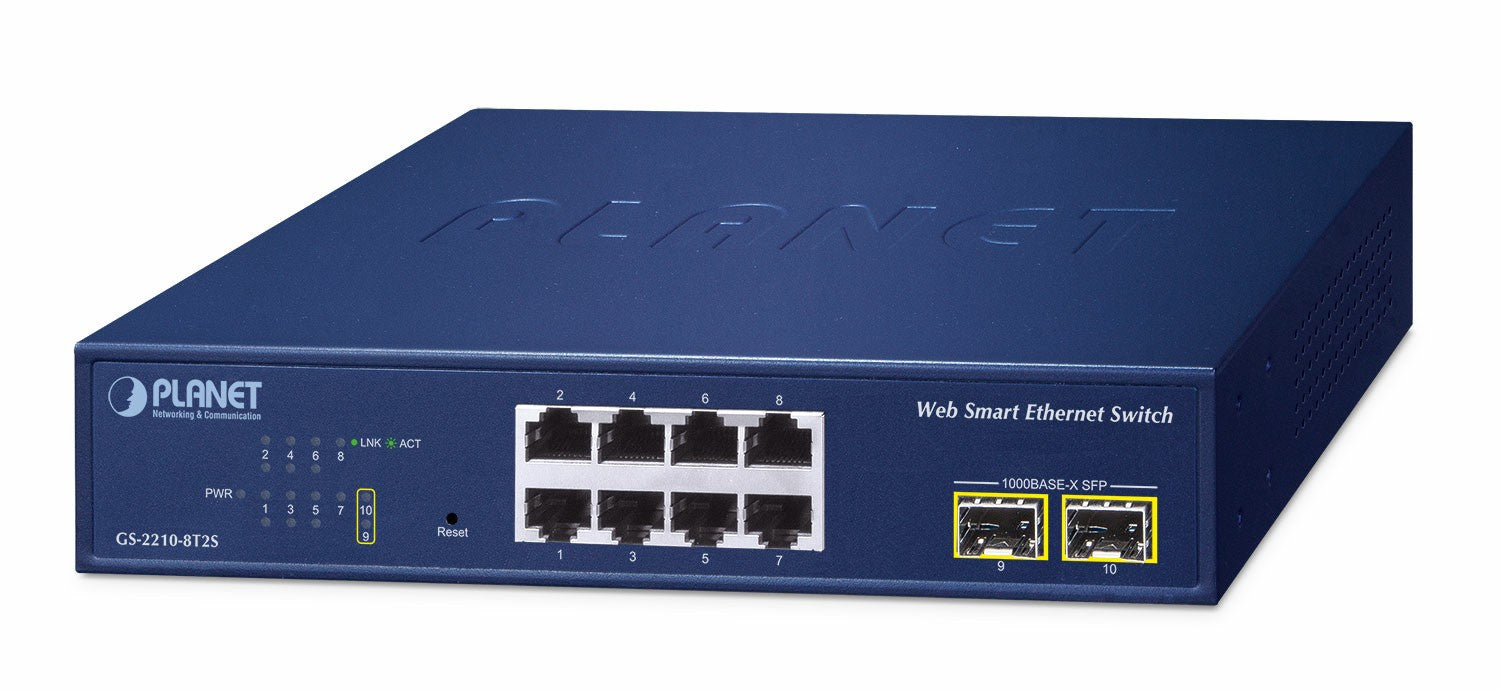 Planet GS-2210-8T2S Switch Smart 8xGE 2xSFP