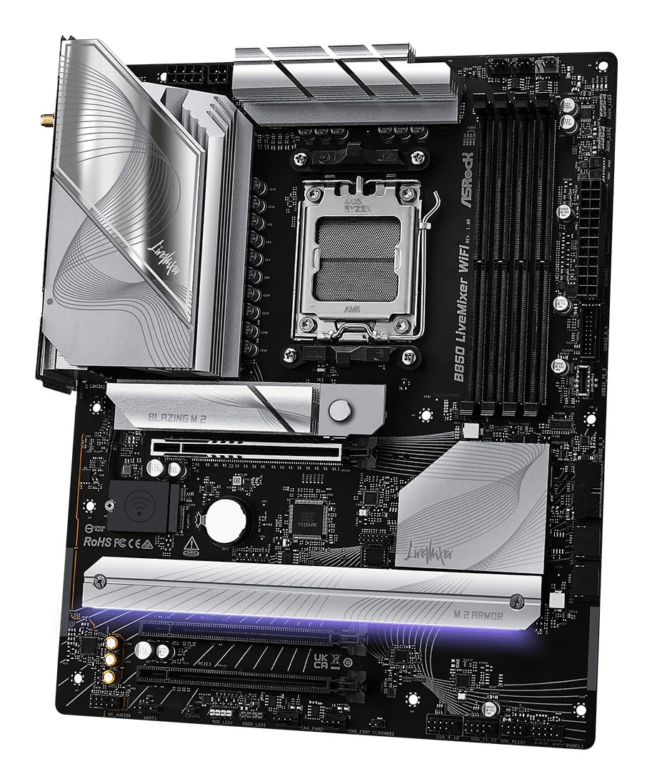 ASRock 90-MXBQU0-A0UAYZ Carte mere B850 LiveMixer WiFi avec DDR5 et PCIe 5.0
