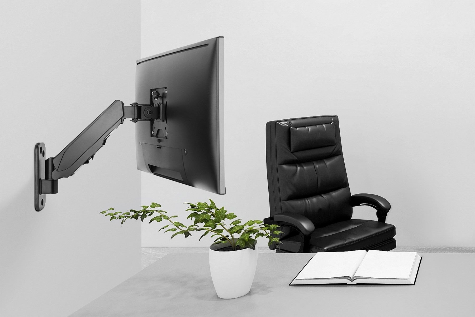 "Digitus DA-90396 support d'écran plat pour bureau 81,3 cm (32"") Mur Noir"