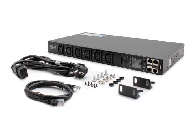 Digitus DN-DP-H1-12C13 Multiprise SMART PDU 1U, entrée IEC320 C20 16A/250V, prises 12x C13, 16A