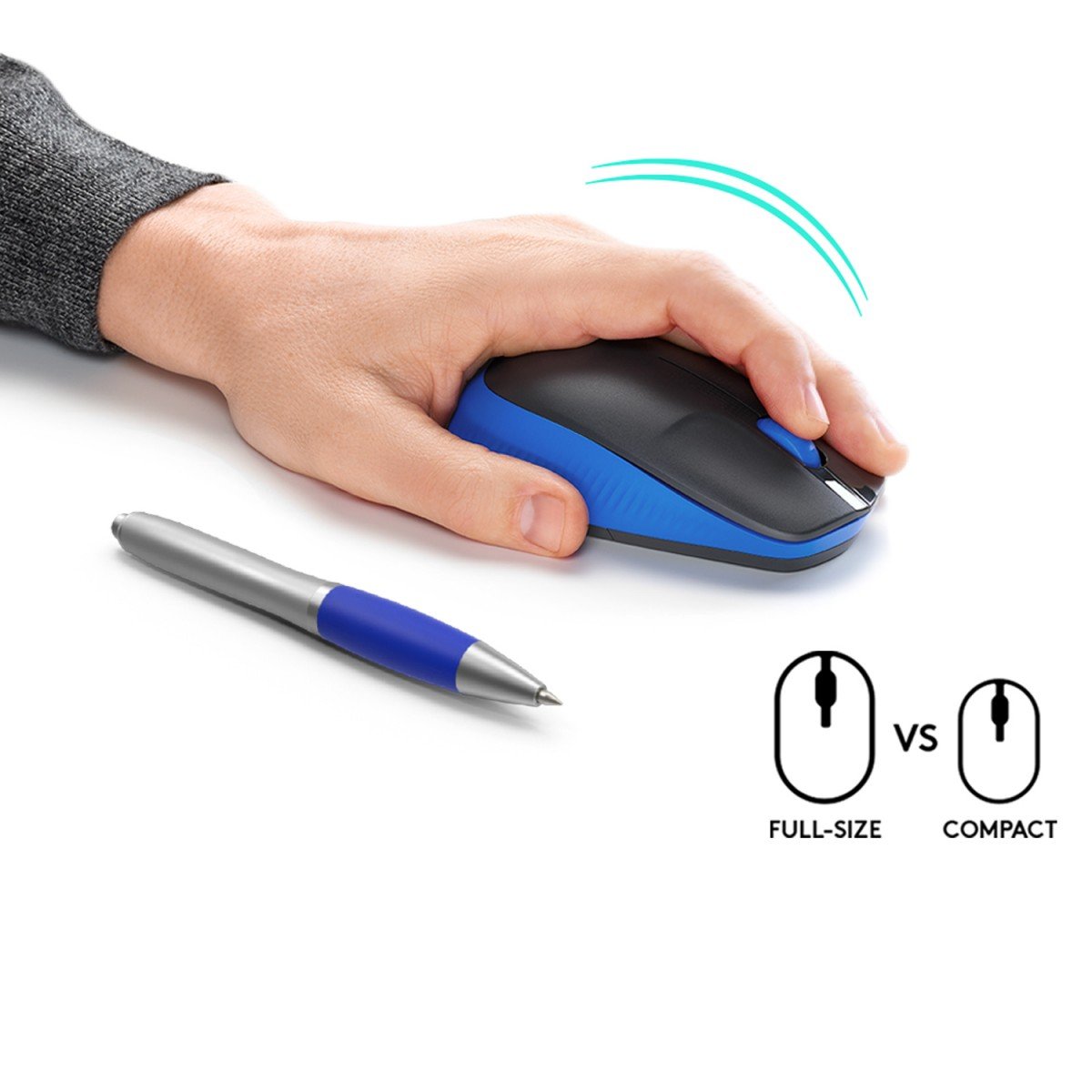 LOGITECH M190 Mouse optical 3 buttons wireless USB wireless receiver blue