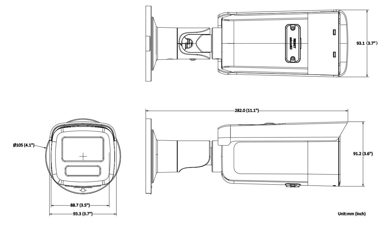 Hikvision DS-2CD2T46G2H-4I(2.8mm)(eF) Caméra réseau fixe Bullet 4 MP alimentée par Darkfighter