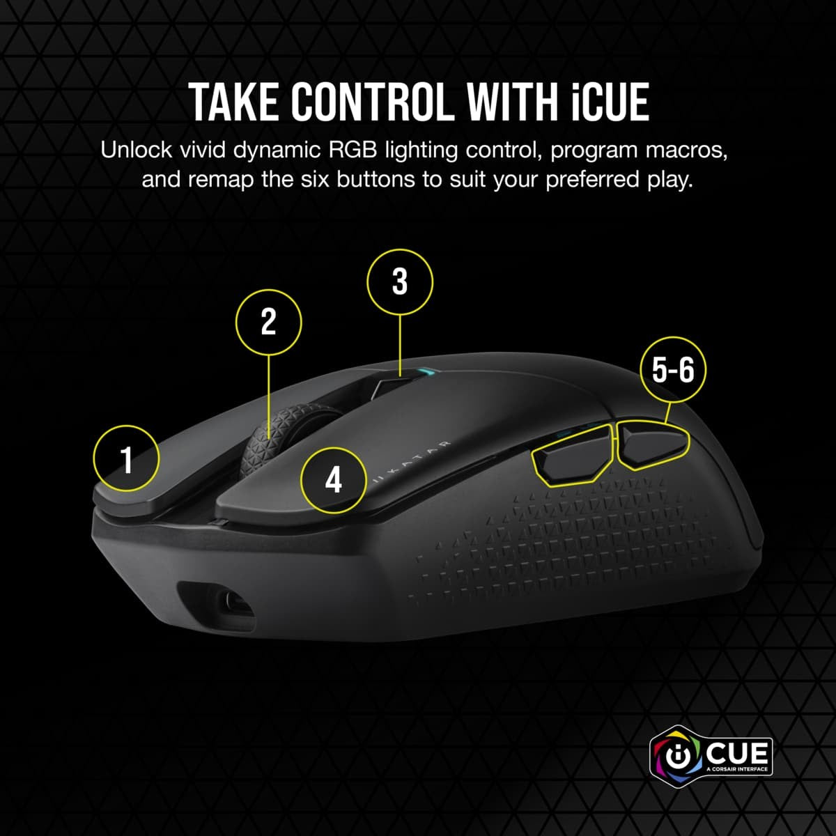 Corsair KATAR ELITE Wireless souris Gaming Droitier RF Wireless + Bluetooth + USB Type-A Optique 26000 DPI
