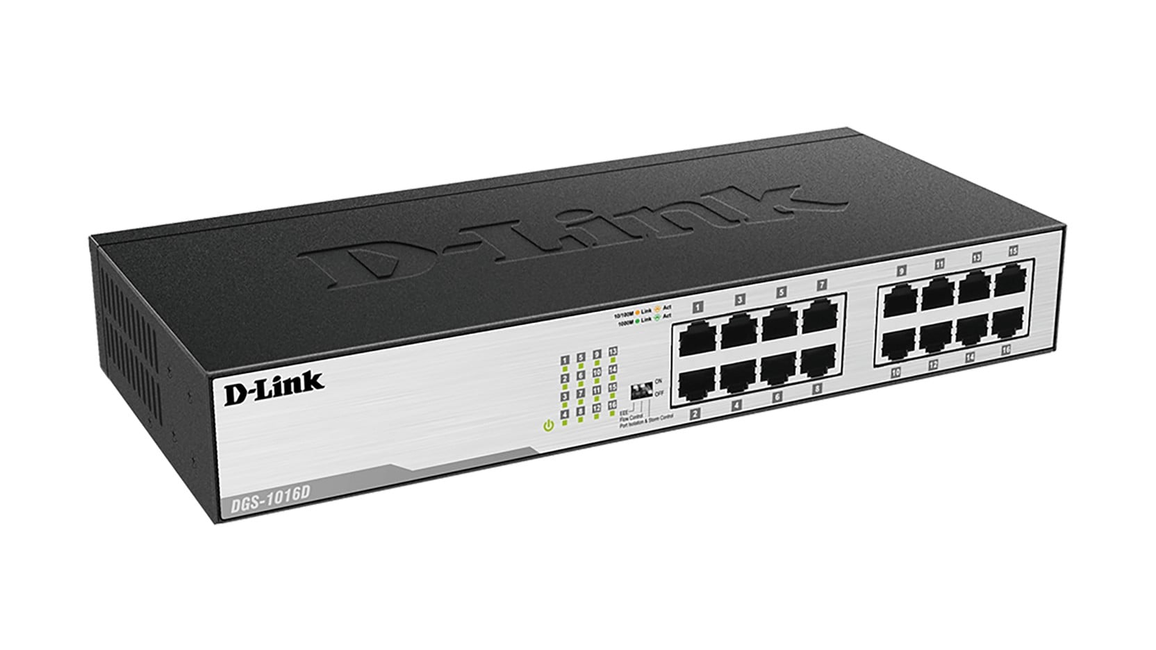 D-LINK SWITCH 16 PORTS 10/100/1000 MBPS RACKABLE - NON MANAGEABLE