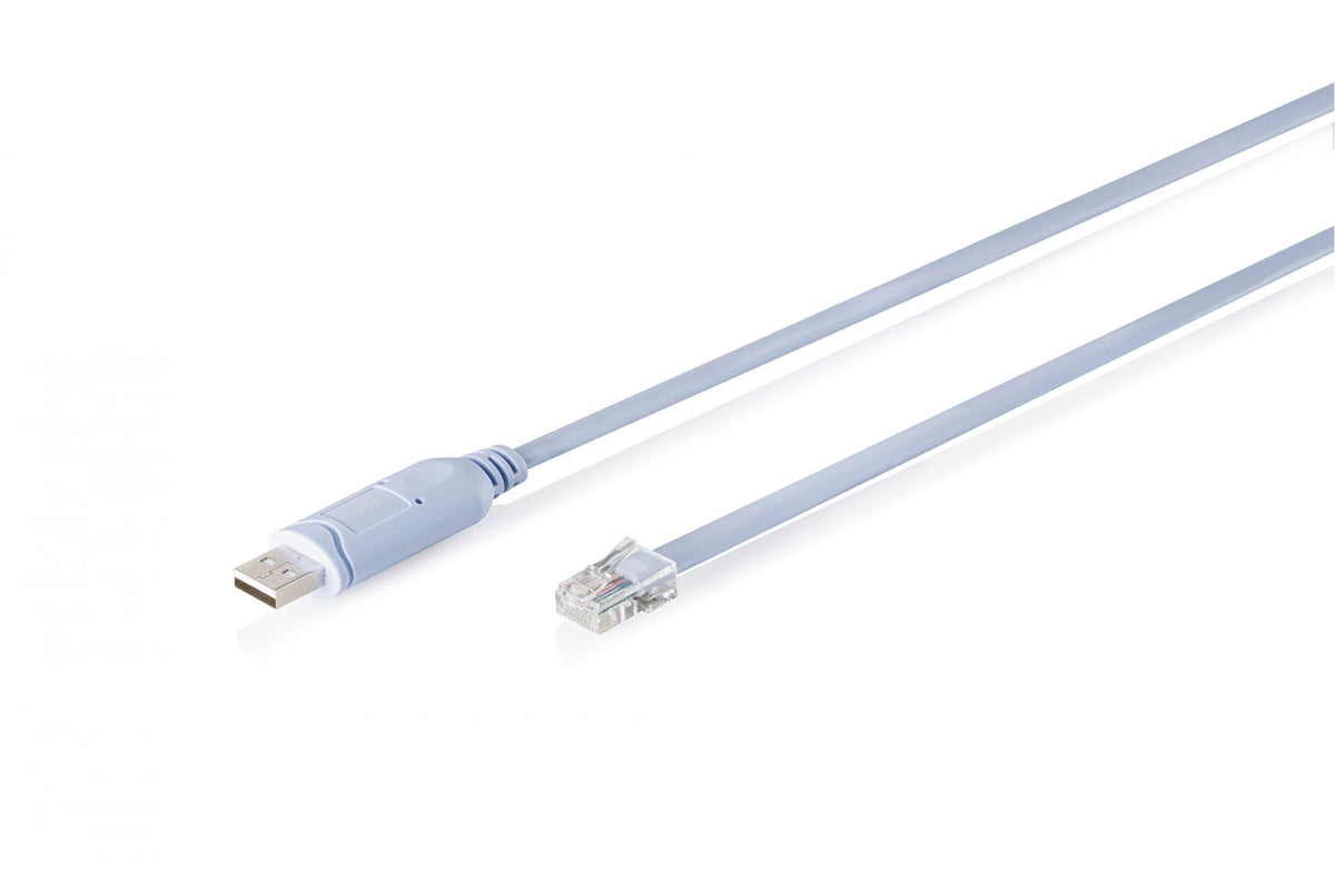 Digitus DA-70173 Câble adaptateur console USB-A 2.0 mâle vers RJ45 | Chipset FTDI (FT232RNL) | Bleu clair | 1,8 m