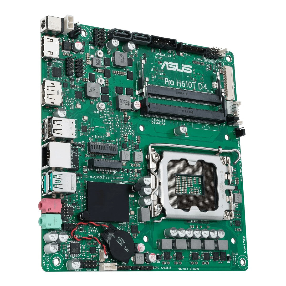 ASUS PRO H610T D4-CSM LGA1700 DDR4 1xHDMI 2.1 1xDP 1xPCIe 2xM.2 2xSATA 4xUSB Thin Mini ITX MB