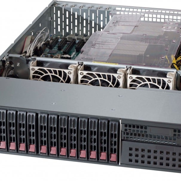 Supermicro CSE-213BAC8-R1K23LPB [NR]Black 2U SC213 LP Chassis w/ SAS3 BPN, Redundant 1200W P