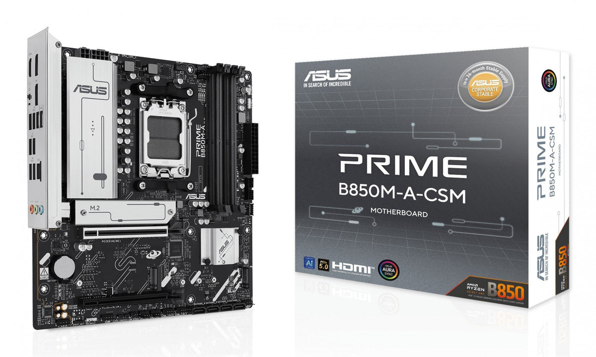 ASUS AMD B850 DDR5 mATX motherboard 1xHDMI 1xDP 3xM.2 4xSATA