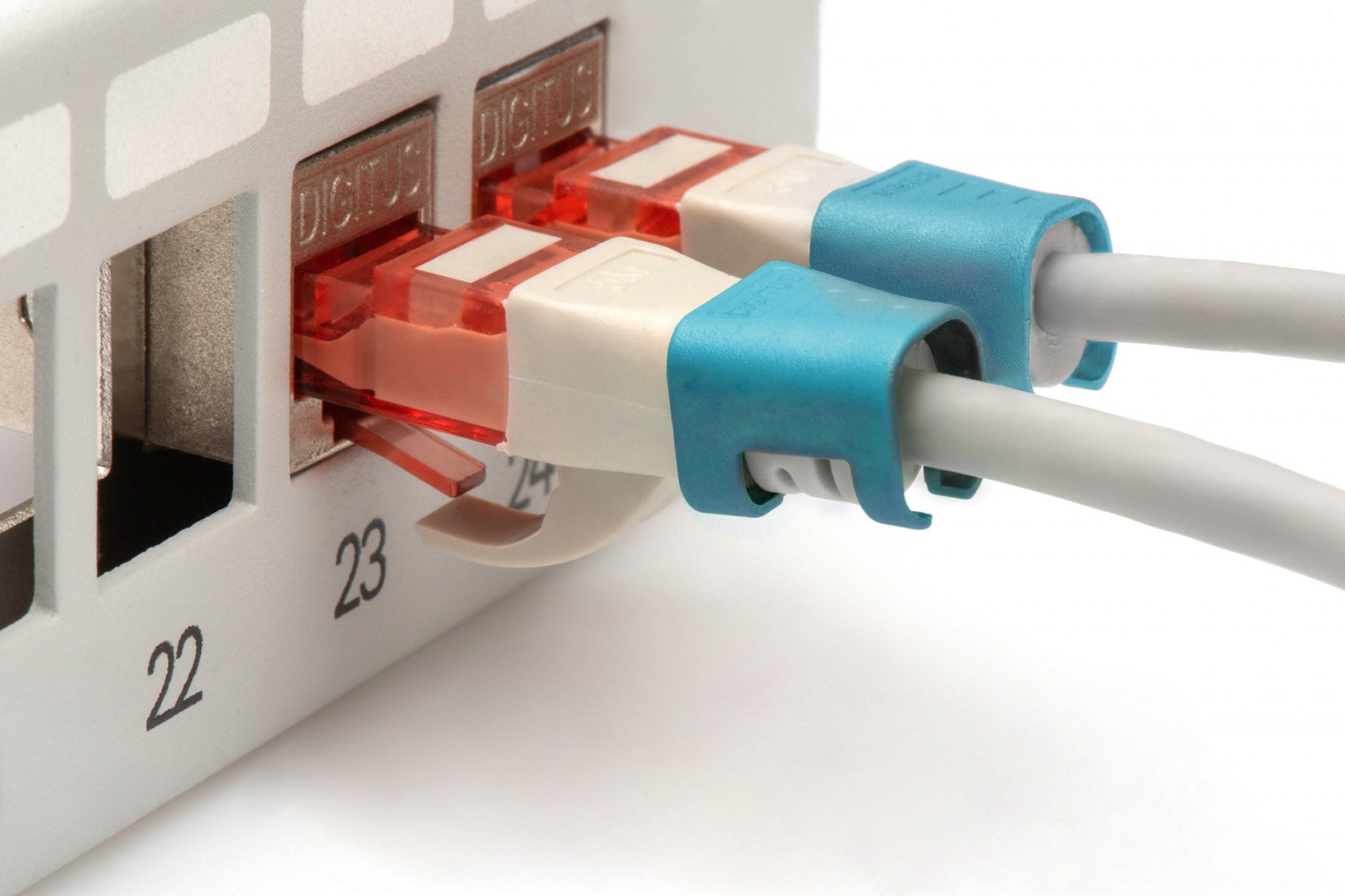 Clip coloré pour fiche RJ45, bleu, paquet de 100