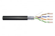 CAT 5e F-UTP outdoor installation cable, 250 MHz Fca (PVC), AWG 23/1, 305 m drum, sx, black