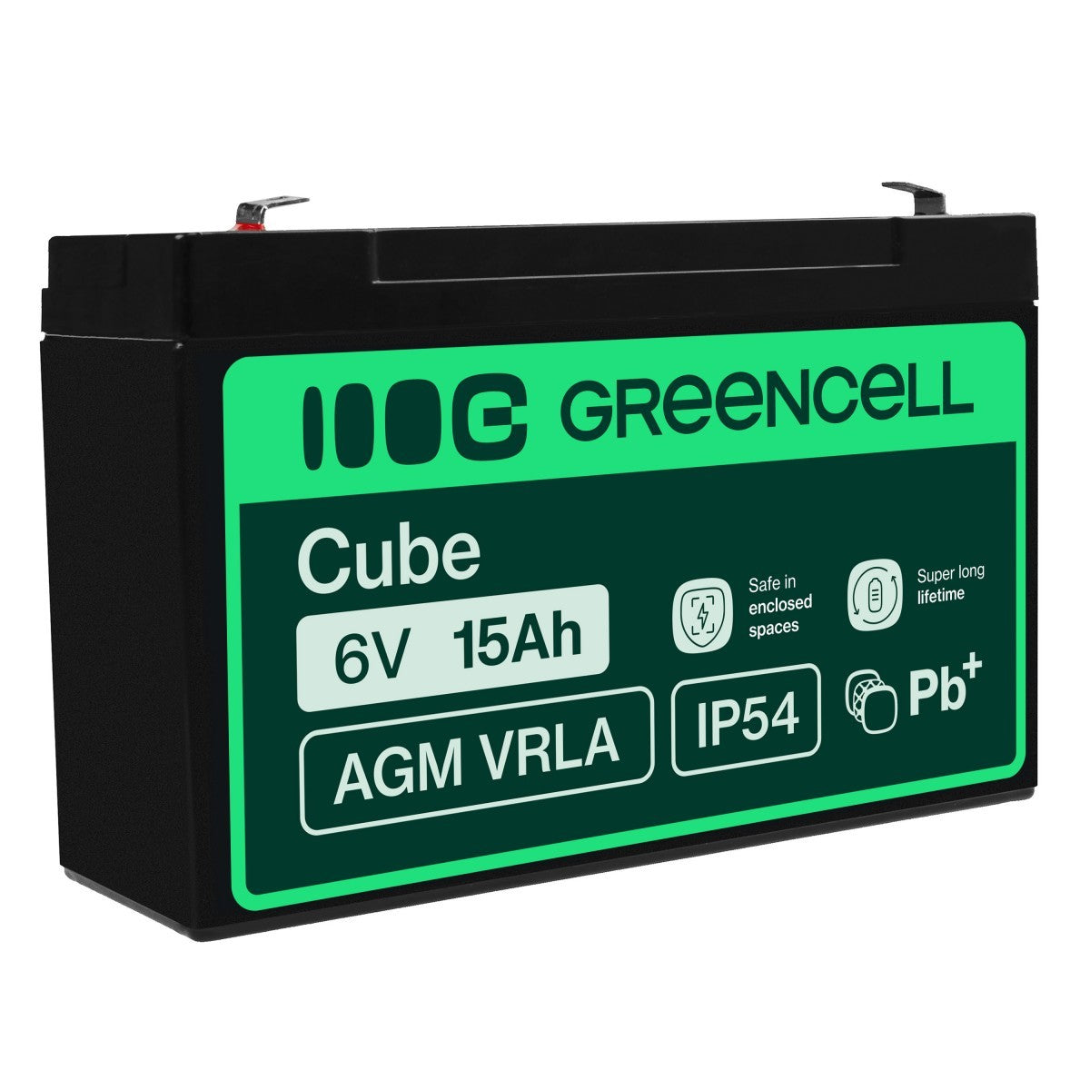 Green Cell AGM40 - 6 V - 1 piece(s) - Noir - 15 Ah - 1,8 kg - 151 mm