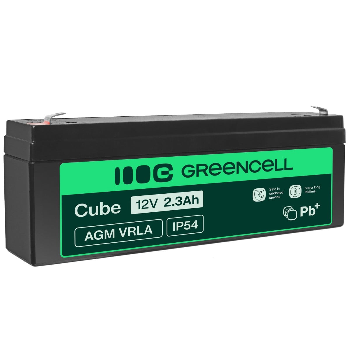 Green Cell AGM Battery 12V 2.3Ah - Battery - Baby (C)