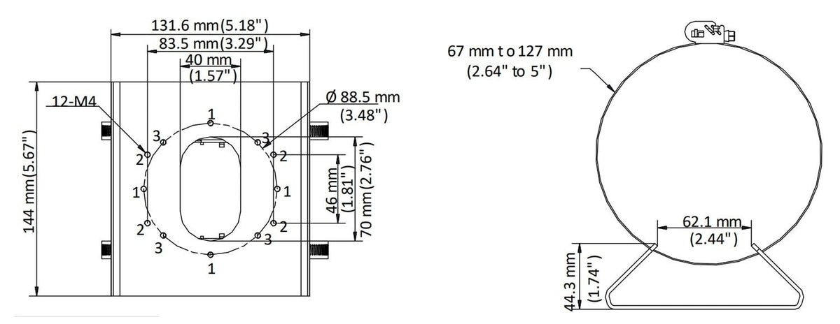 Hikvision DS-1275ZJ-S-SUS Vertical pole mount