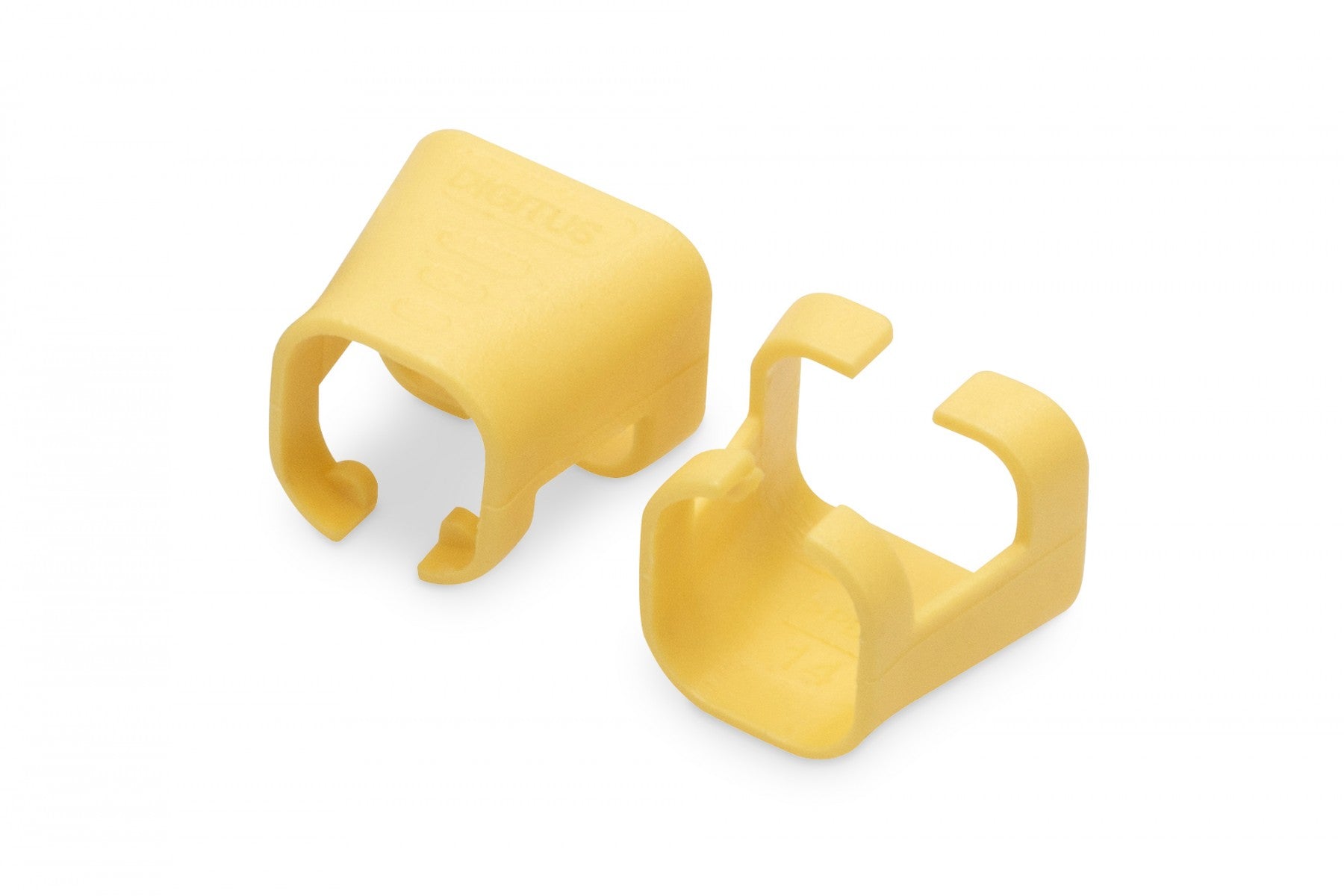 Clip coloré pour fiche RJ45, jaune, paquet de 100 pieces.