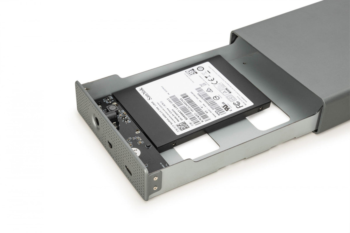 "Boîtier USB 3.0 pour SSD/HDD SATA III 3,5"" max. 16 To avec alimentation, en aluminium"