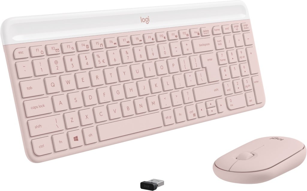 Logitech MK470 clavier Souris incluse Bureau RF sans fil QWERTY US International Rose