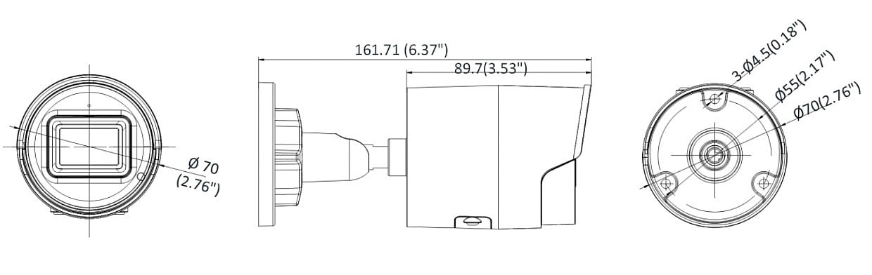 Hikvision DS-2CD2043G2-IU(2.8mm)(BLACK) 4 MP AcuSense Fixed Bullet Network Camera