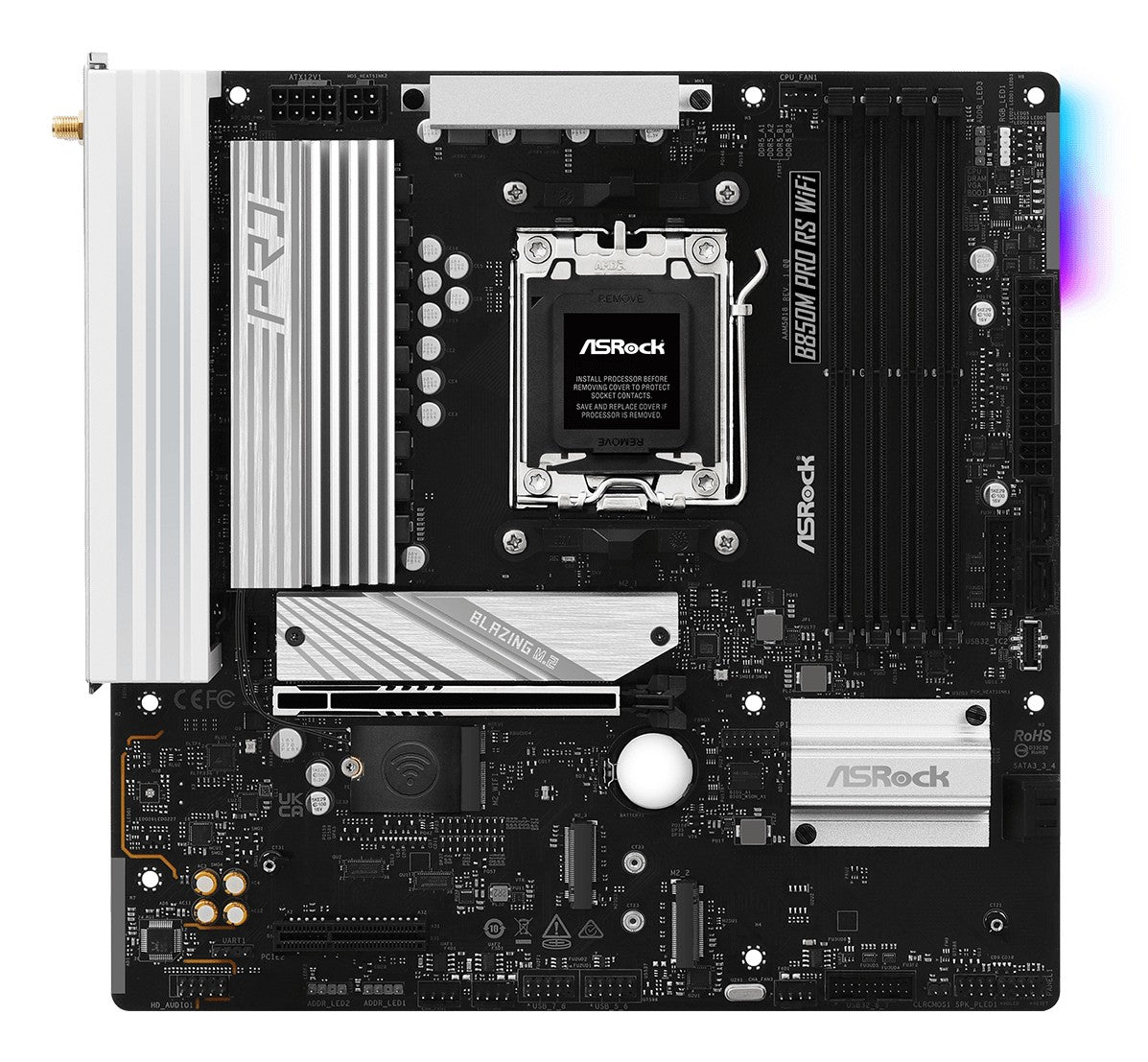 ASRock 90-MXBR70-A0UAYZ Carte mere B850M Pro RS WiFi DDR5 Support PCIe 5.0