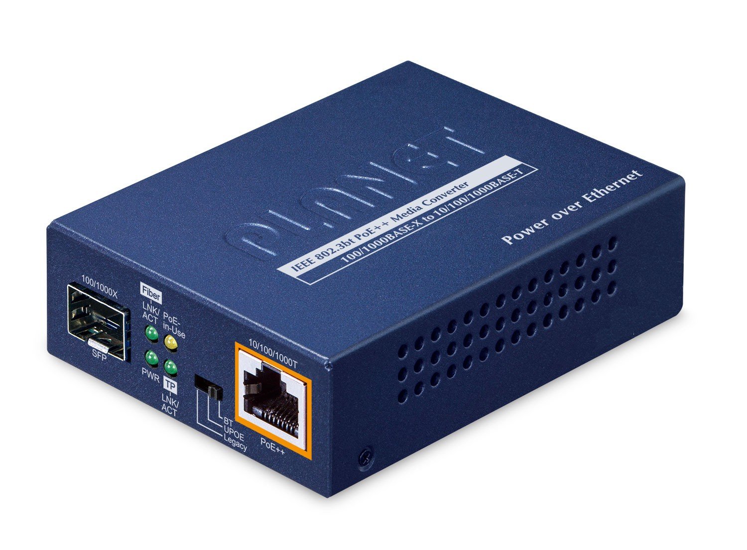 PLANET 1-Port 100/1000X SFP to convertisseur de support réseau Bleu