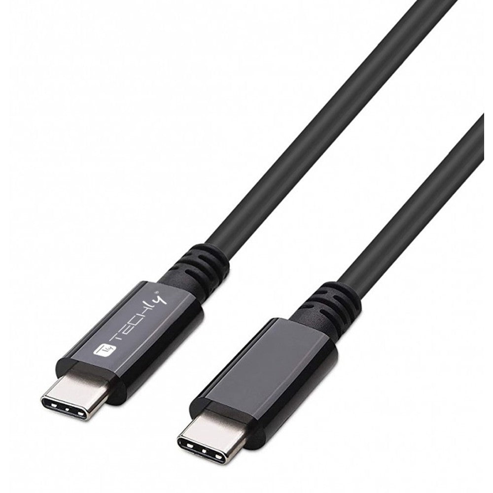 Techly ICOC MUSB40-CMCM08 Câble USB 4.0 USB-C vers USB-C Thunderbolt 4 PD M/M 80cm