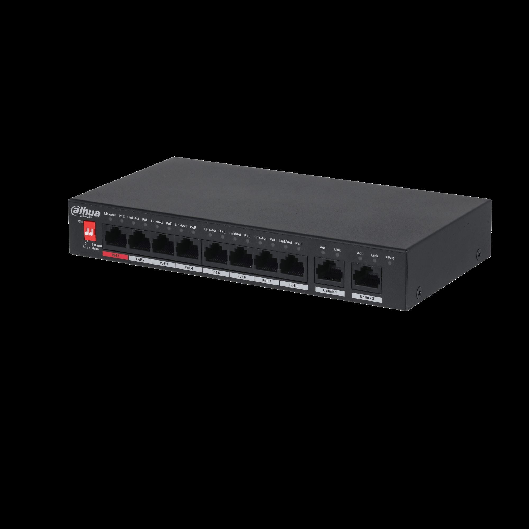 Dahua PFS3010-8ET-96-V2 Commutateur de bureau non géré 10 ports avec 8 ports PoE