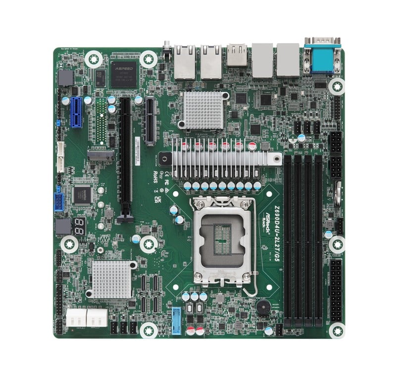 ASRock Z690D4U-2L2T, 1xSKT LGA1700, Intel Core 12/13 Gen., Z690, 4xDIMM, SATA, 1xM.2, 2xGbE, 2x10GbE, IPMI
