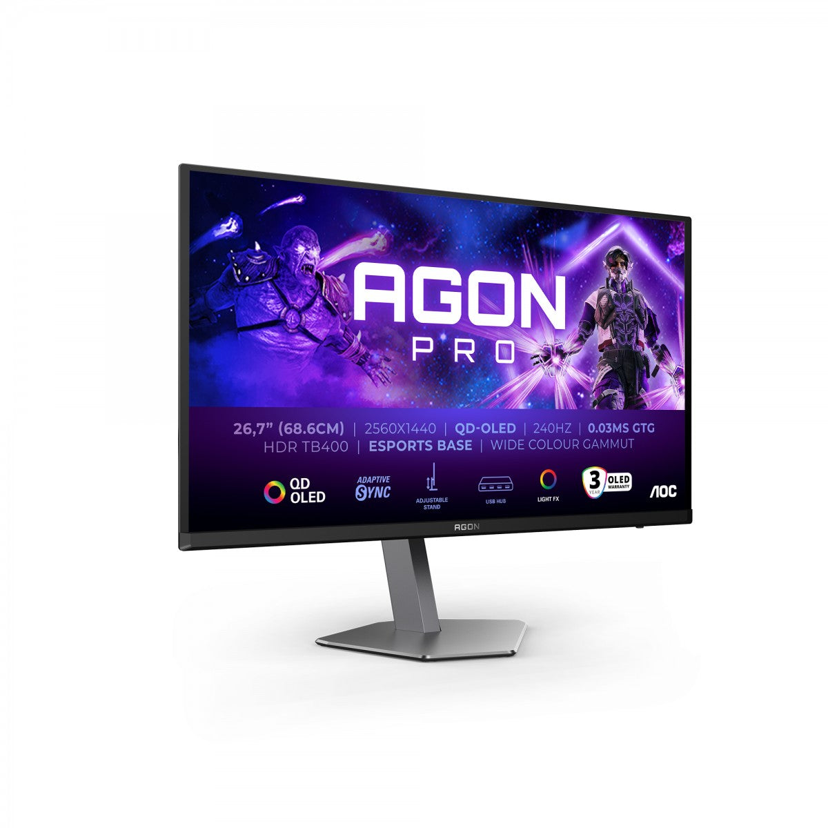 AOC AG276QZD2 27p OLED 2560x1440 240Hz FreeSync HDMI Black/Grey
