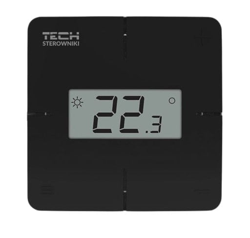 TECH-CONTROLEURS WG.11.0749 Thermostat d'ambiance filaire R-X, noir, dédié aux rails L-X et L-12