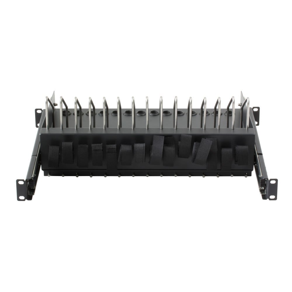 Techly I-CABINET-TRAY14BK Étagere Rack Rétractable pour Appareils Mobiles 14 Emplacements