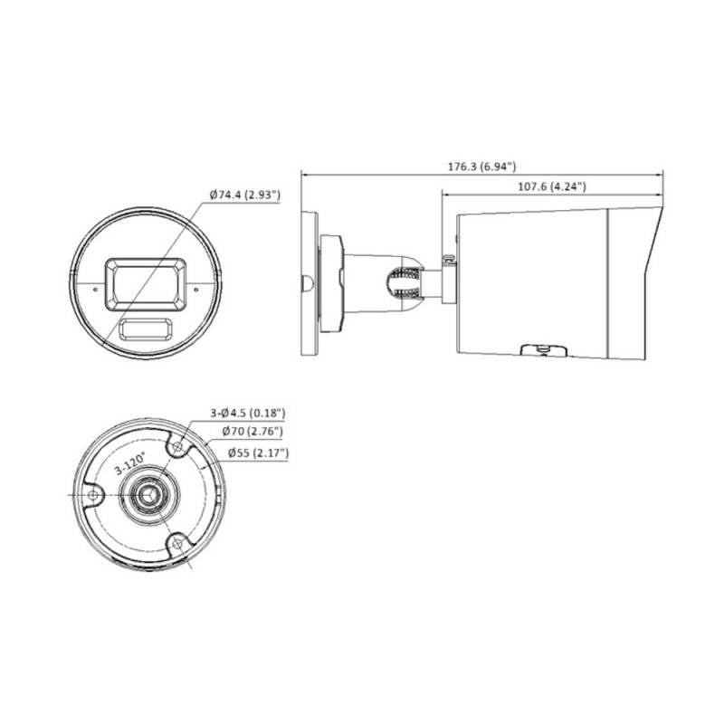 Hikvision DS-2CD2063G2-LI2U(4mm) Caméra Réseau Bullet Fixe 6 MP avec Acusense et Éclairage Hybride Intelligent