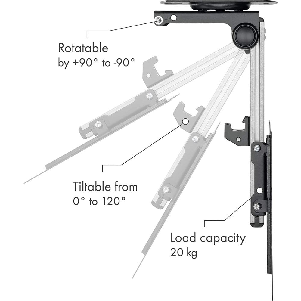 "Techly ICA-CPLB 222 Support de plafond pour TV 17-37"" LED/LCD 20kg pliable"