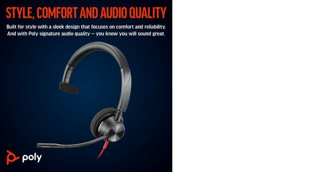 Casque & Microphone Poly Blackwire 3310 Noir