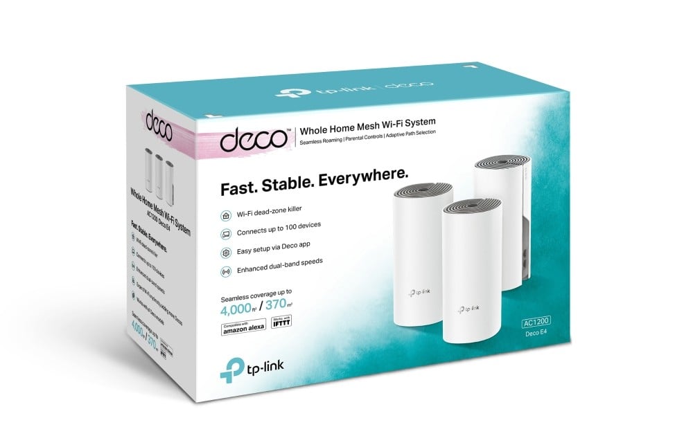 TP-LINK AC1200 Whole-Home Mesh Wi-Fi System Qualcomm CPU 867Mops at 5GHz+300Mops at 2.4GHz 2 10/100Mops Ports 2 internal antennas