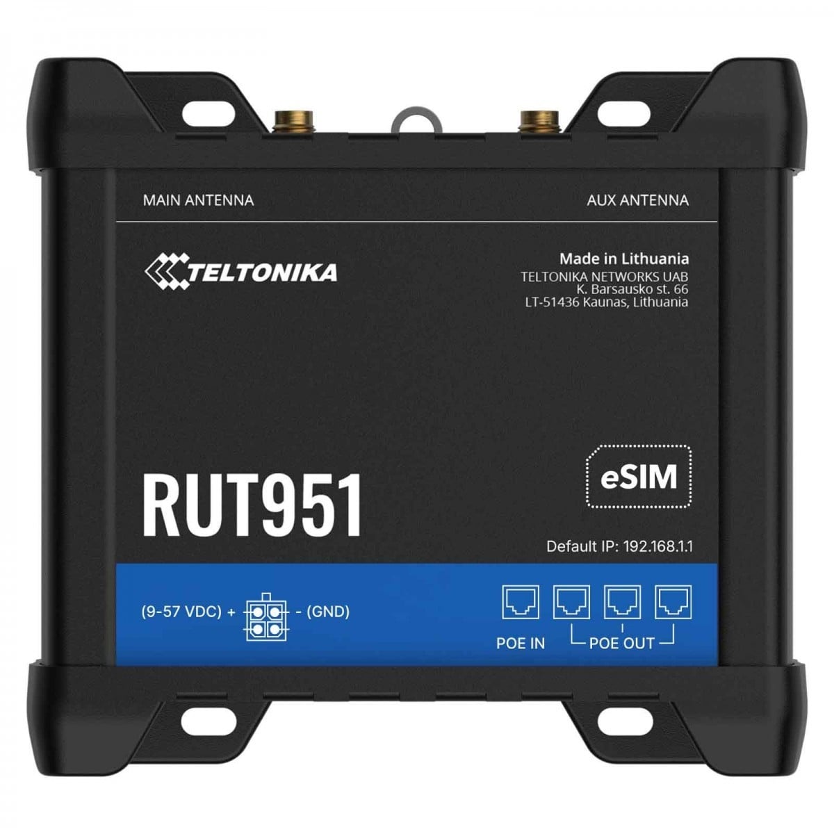 TELTONIKA NETWORKS RUT951 POE+ DUAL SIM eSIM 4G/LTE/3G/2G WiFi Router