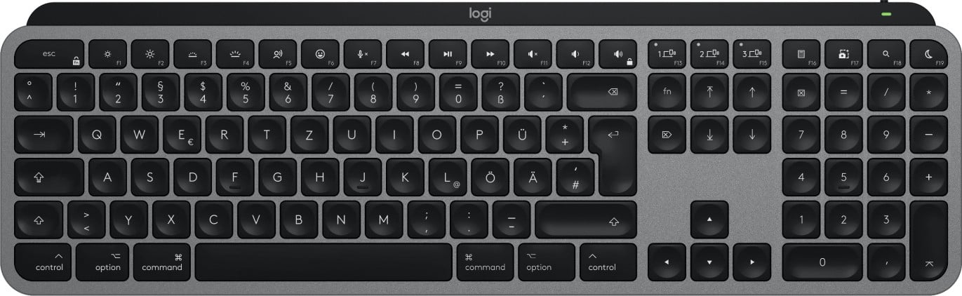 Logitech MX Keys S for Mac clavier Bureau Bluetooth QWERTZ Allemand Gris