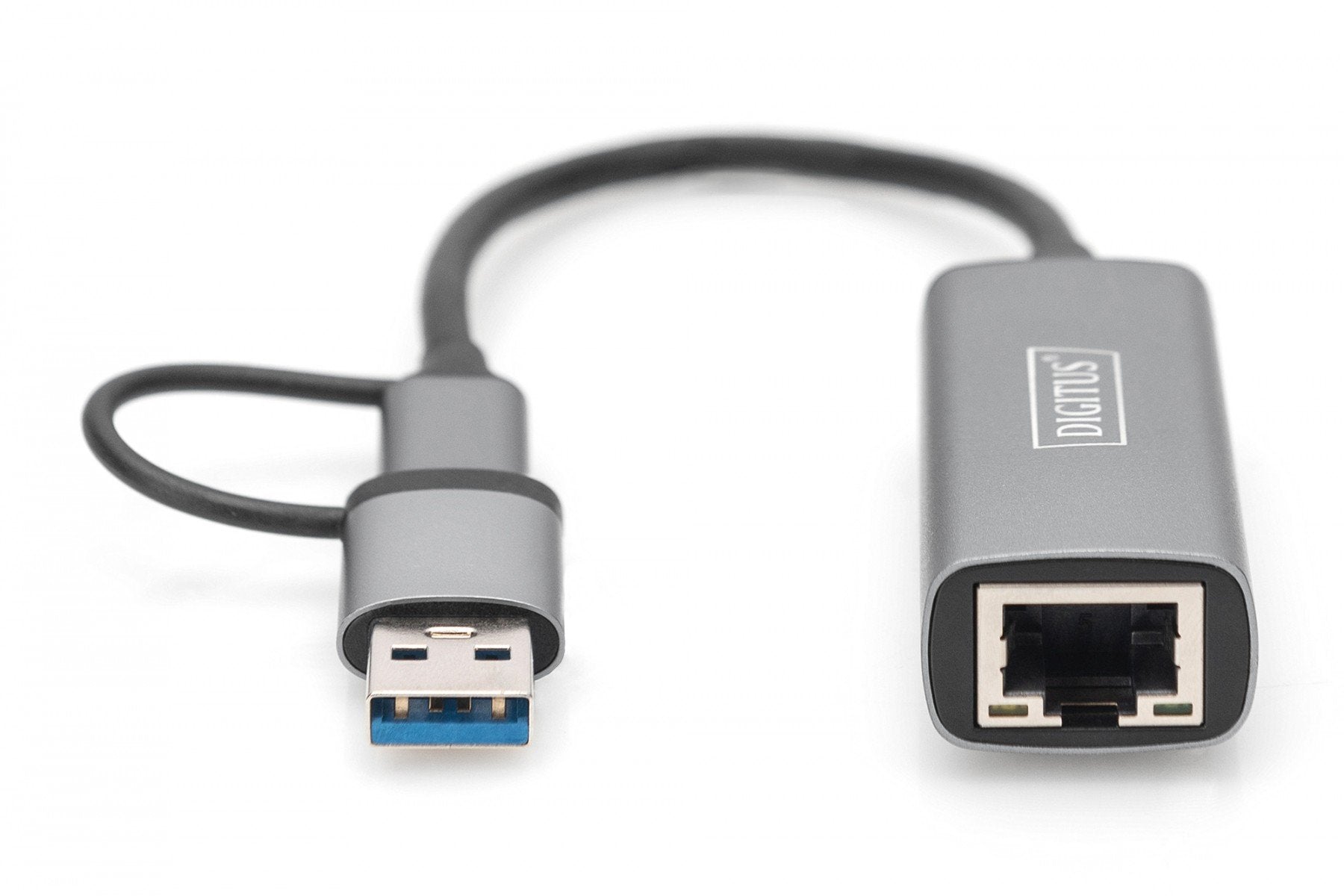 Digitus DN-3028 changeur de genre de câble USB-C USB 3.1 RJ-45 Gris
