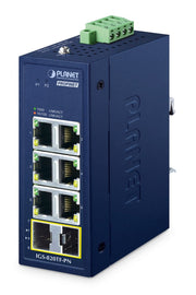PLANET IP30 Compact size Industrial IGS-820TF-PN Non-géré Gigabit Ethernet (10/100/1000) Bleu