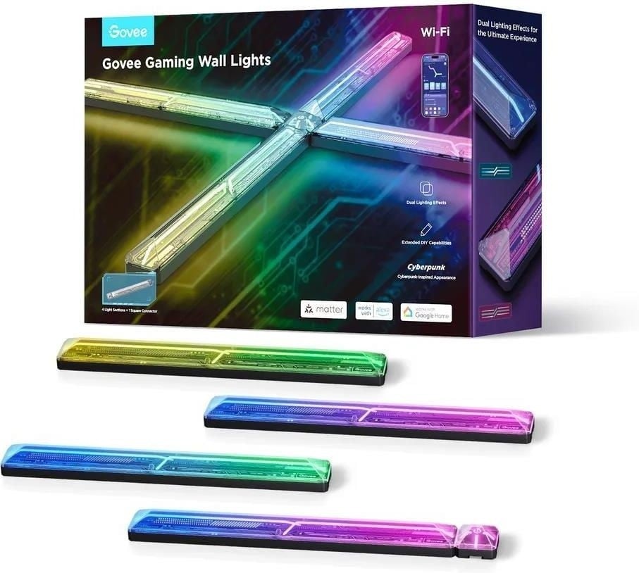 Govee H6063 Gaming Wall Light | Éclairage LED | RGBIC, Wi-Fi 2.4GHz + Bluetooth