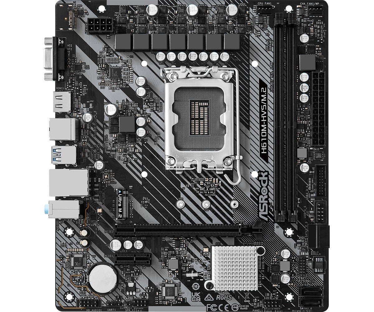 ASRock 90-MXBJJ0-A0UAYZ Carte mere H610M-HVS avec socket LGA 1700 et support DDR4
