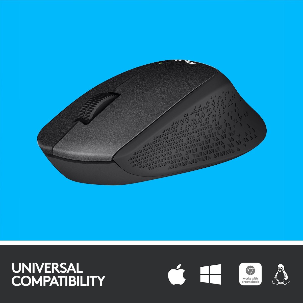 LOGITECH M330 SILENT PLUS Mouse 3 buttons wireless 2.4 GHz USB wireless receiver black
