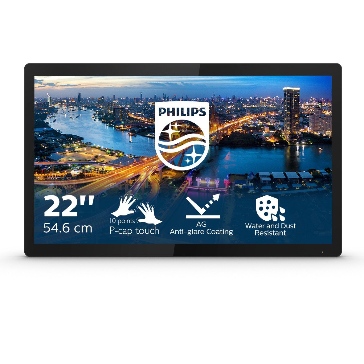 PHILIPS 222B1TFL/00 22p 16:9 IPS FHD 60Hz 400cd/m2 D-SUB DVI HDMI DP 2xUSB3.2