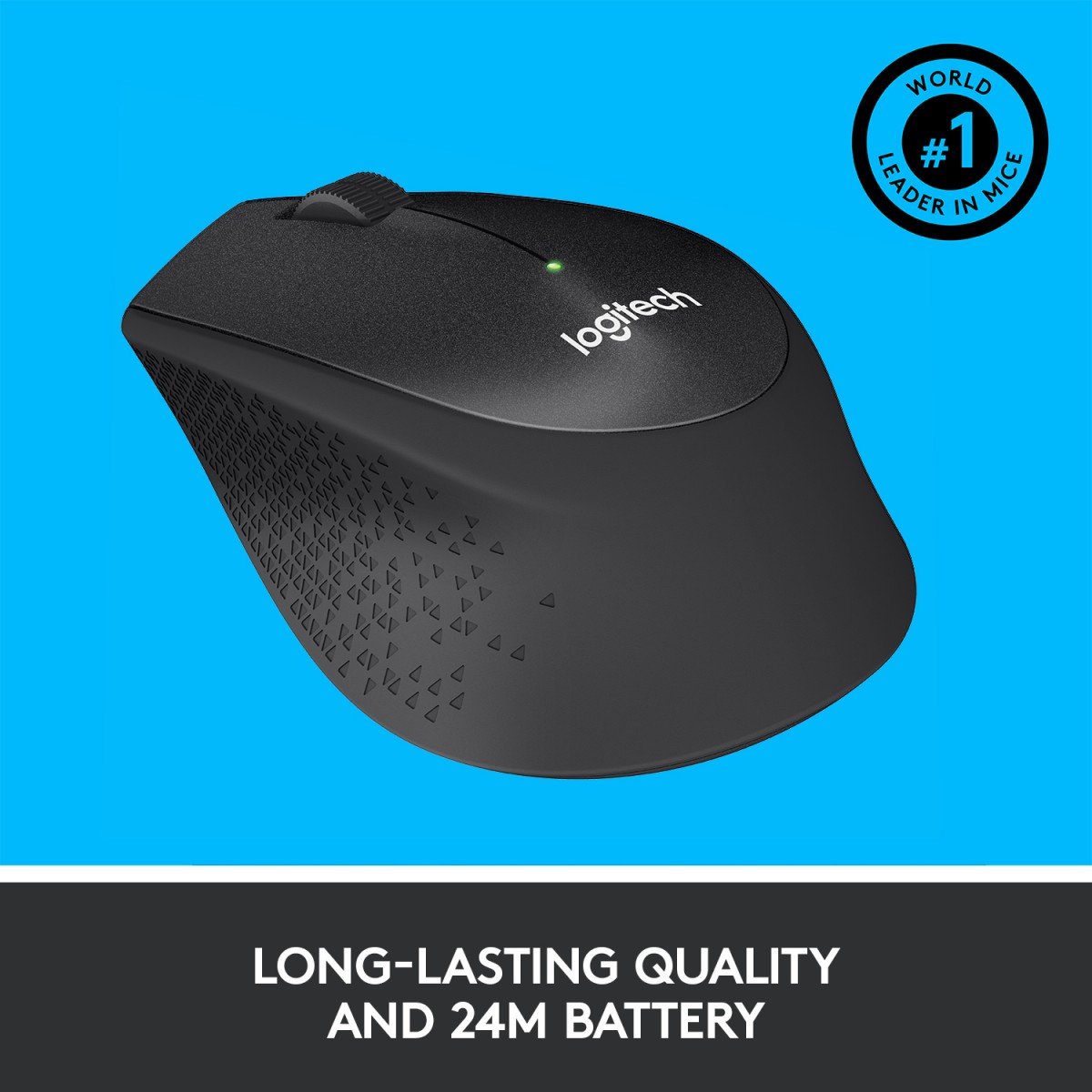 LOGITECH M330 SILENT PLUS Mouse 3 buttons wireless 2.4 GHz USB wireless receiver black