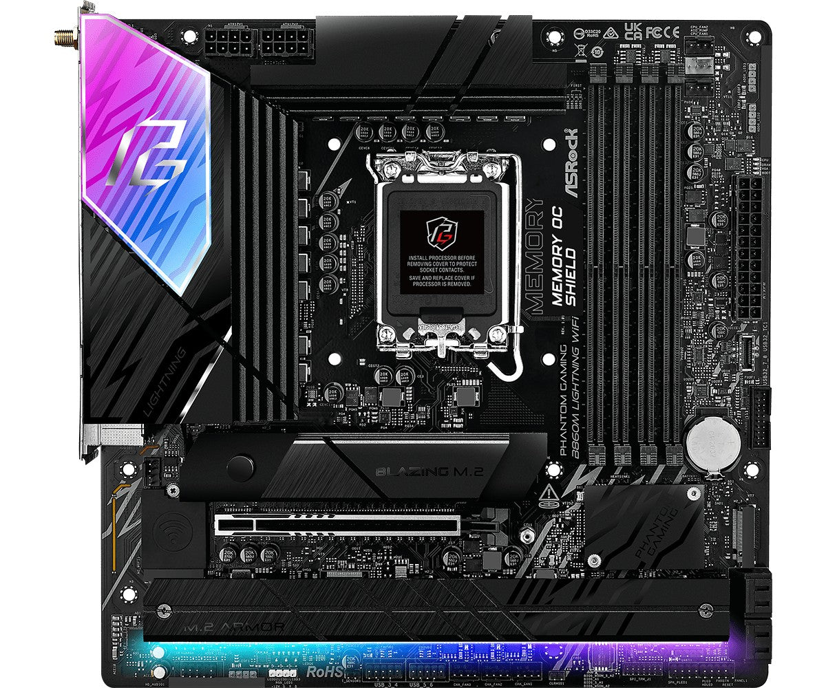 Asrock B860M Lightning WiFi Intel B860 LGA 1851 (Socket V1) micro ATX