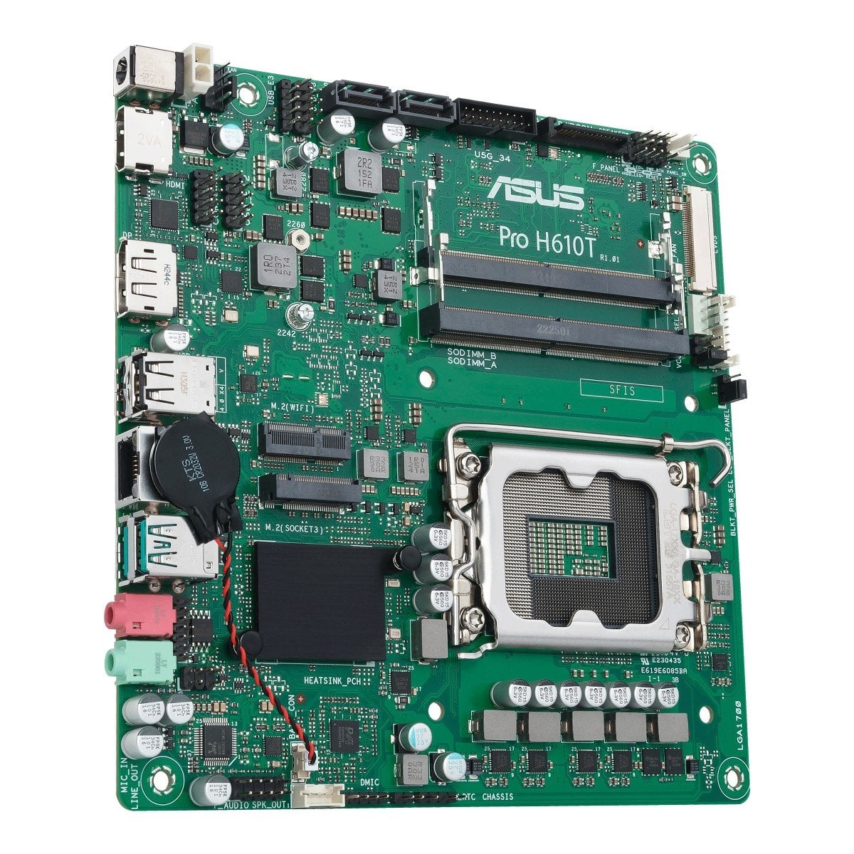 ASUS PRO H610T-CSM LGA1700 2DDR4 Thin Mini ITX 2xSATA MB 1xHDMI 1xDP 1xLVDS 3xM.2