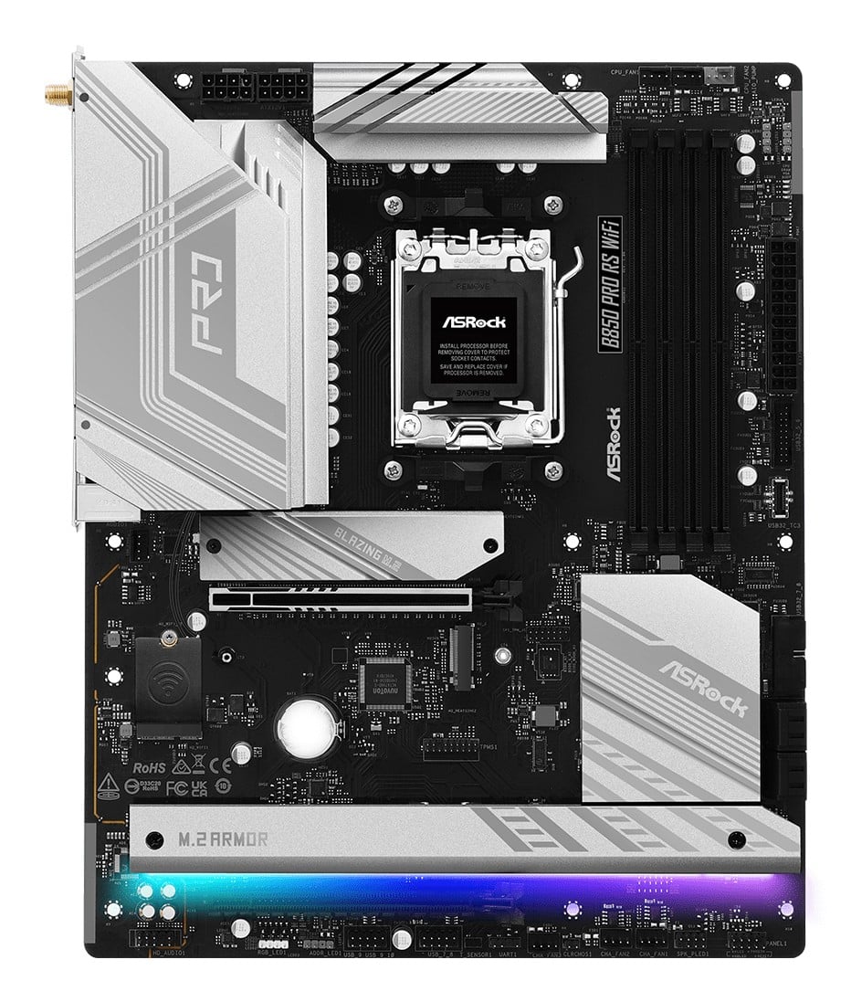 ASRock 90-MXBQL-A0UAYZ Carte mere B850 Pro RS WiFi ATX avec DDR5 et Ethernet 2.5Gb