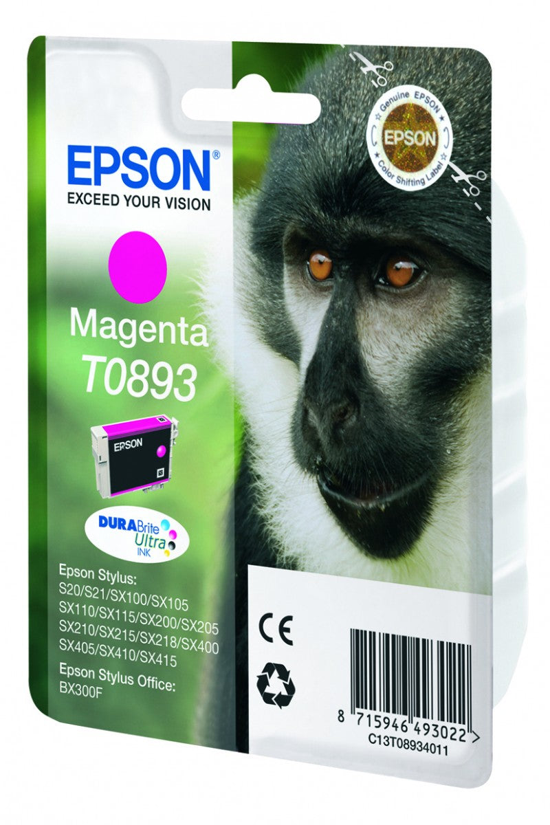 EPSON 1LB T0893 ink cartridge magenta low capacity 3.5ml 1-pack blister without alarm